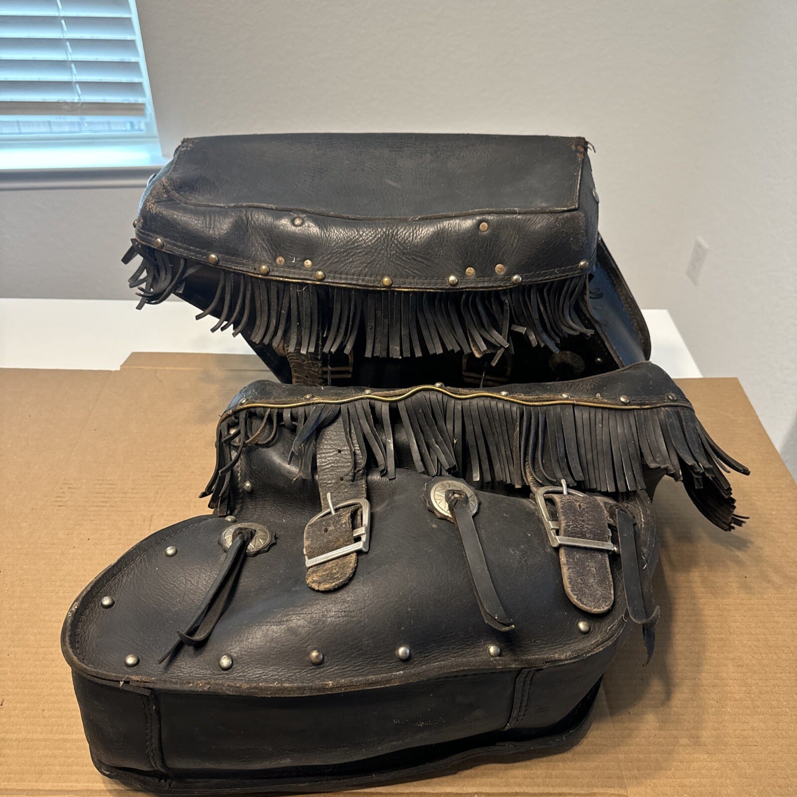 Harley Panhead Shovelhead Knucklehead Leather Saddlebags Saddle Bags