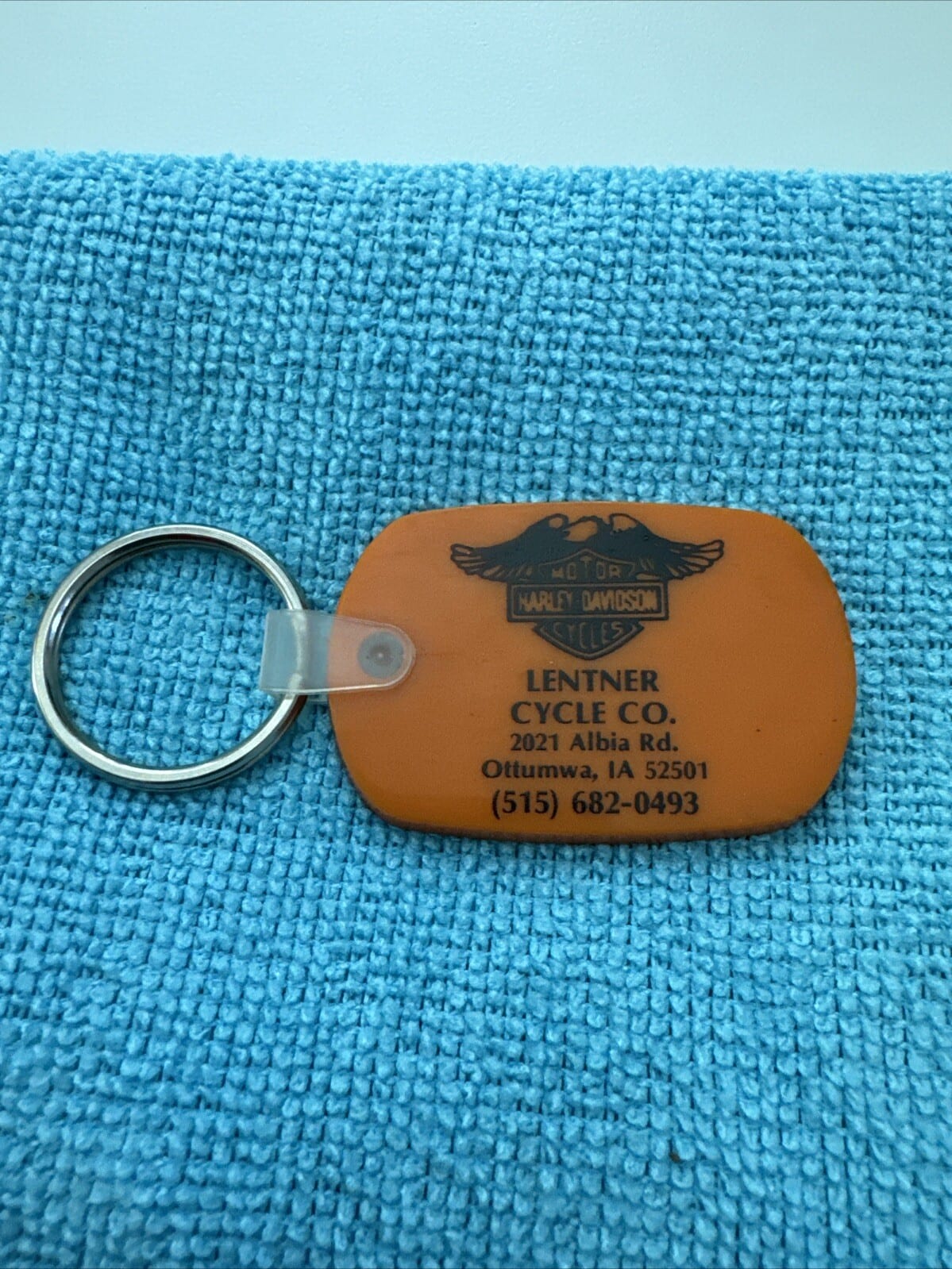 Harley Davidson Motorcycles “LENTNER CYCLE” Key Chain Keychain Iowa Ottaumwa, IA