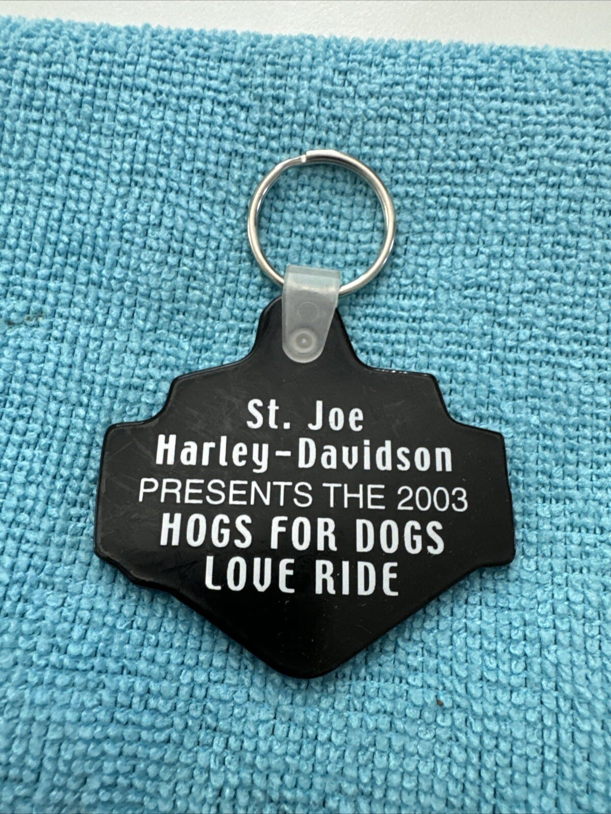 Harley Davidson Motorcycles “St. Joe” Hogs For Dogs Love Ride Key Chain Keychain