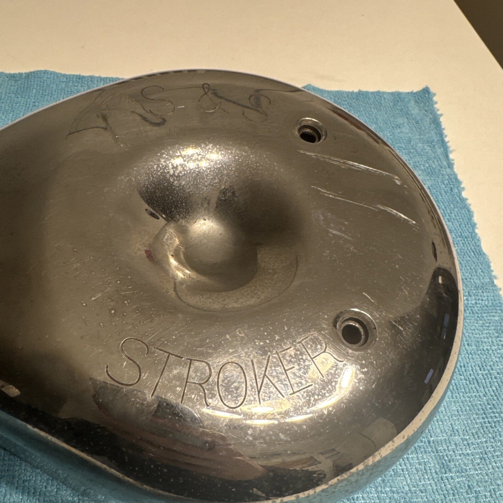 S&S Cycle Super Carb Air Cleaner Cover Teardrop “S&S STROKER” Harley Shovelhead