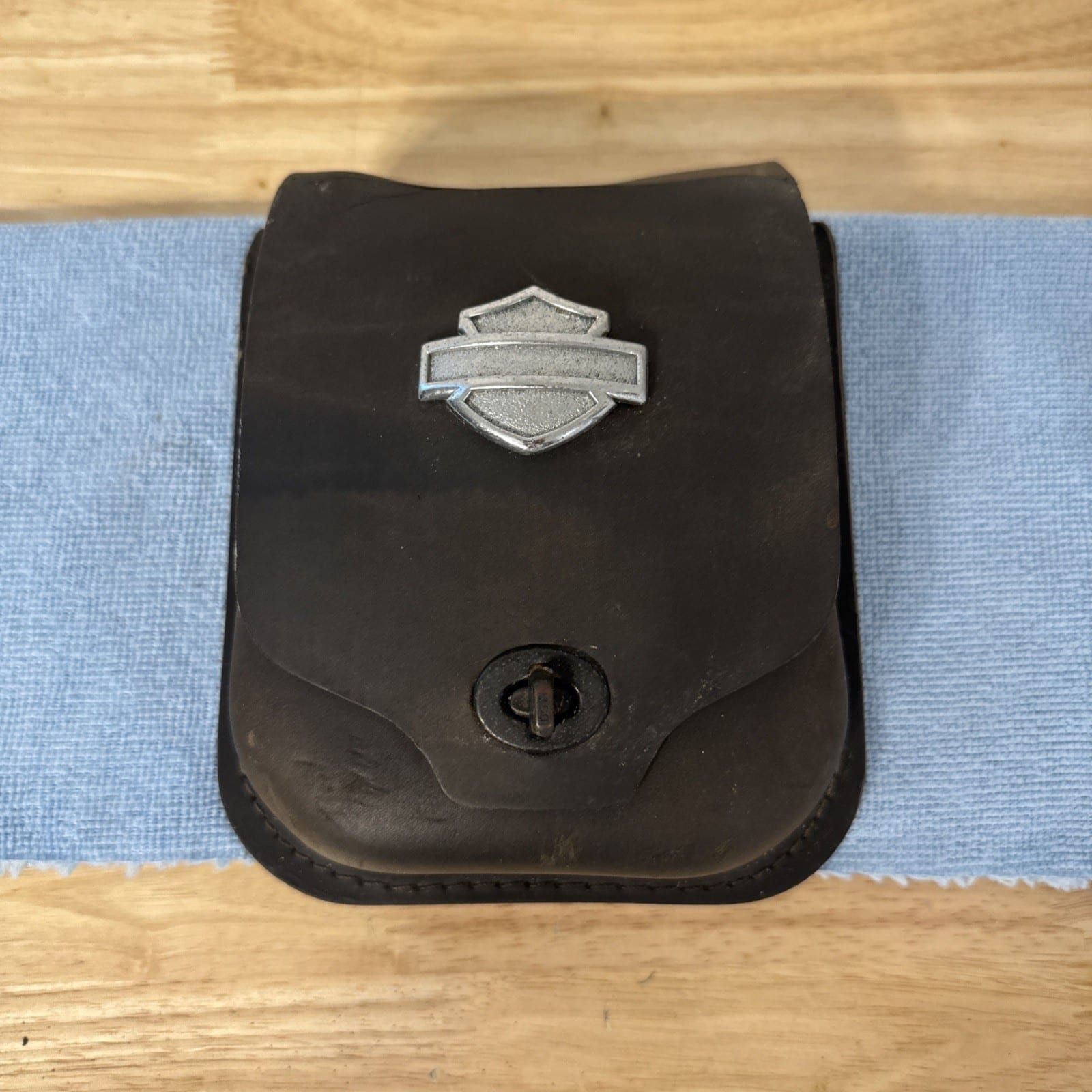 Harley Bar & Shield leather sissybar backrest bag pouch 52997-98 XL FXD FLST